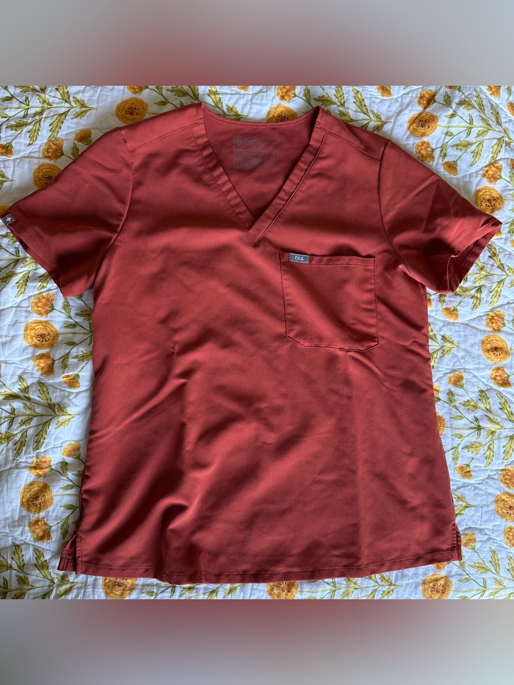 Figs Rust Catarina Scrub Top